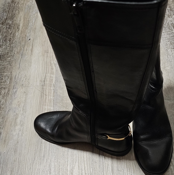 Authentic Tory Burch Kneel High Black Leather Riding Boots - Picture 5 of 16